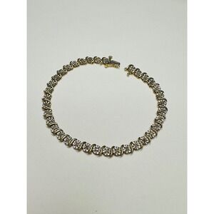 6.1gr yellow and white gold diamond bracelet